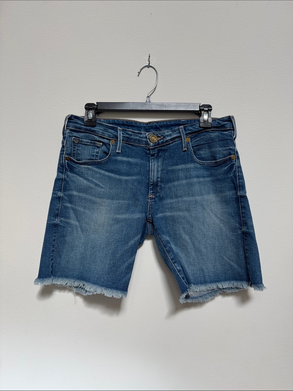 True Religion Women's Denim Shorts in Blue Wash